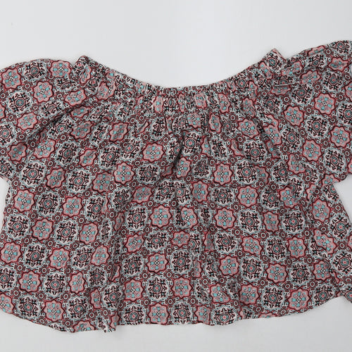 Select Womens Pink Geometric  Basic Blouse Size 6