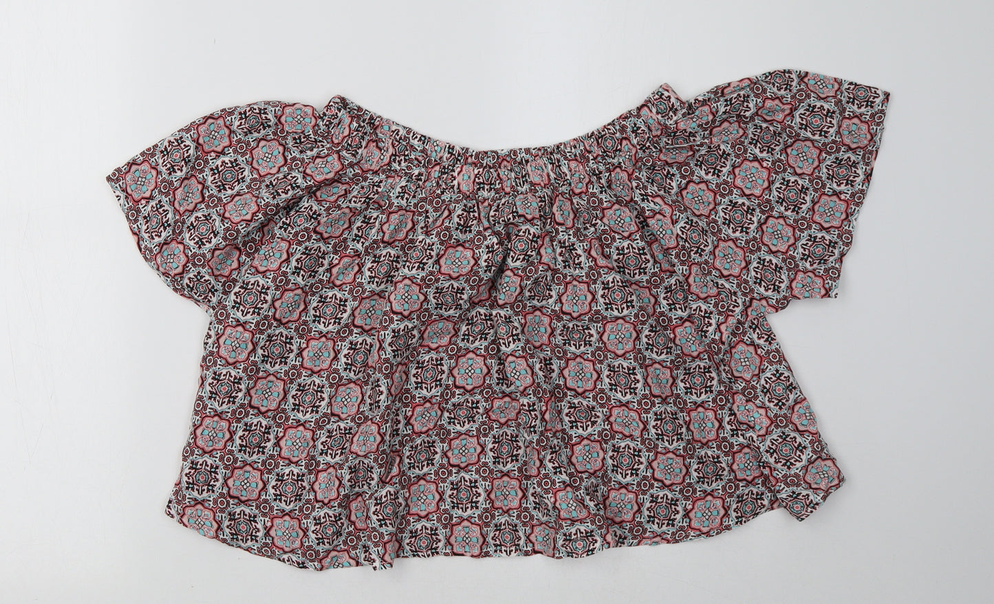 Select Womens Pink Geometric  Basic Blouse Size 6