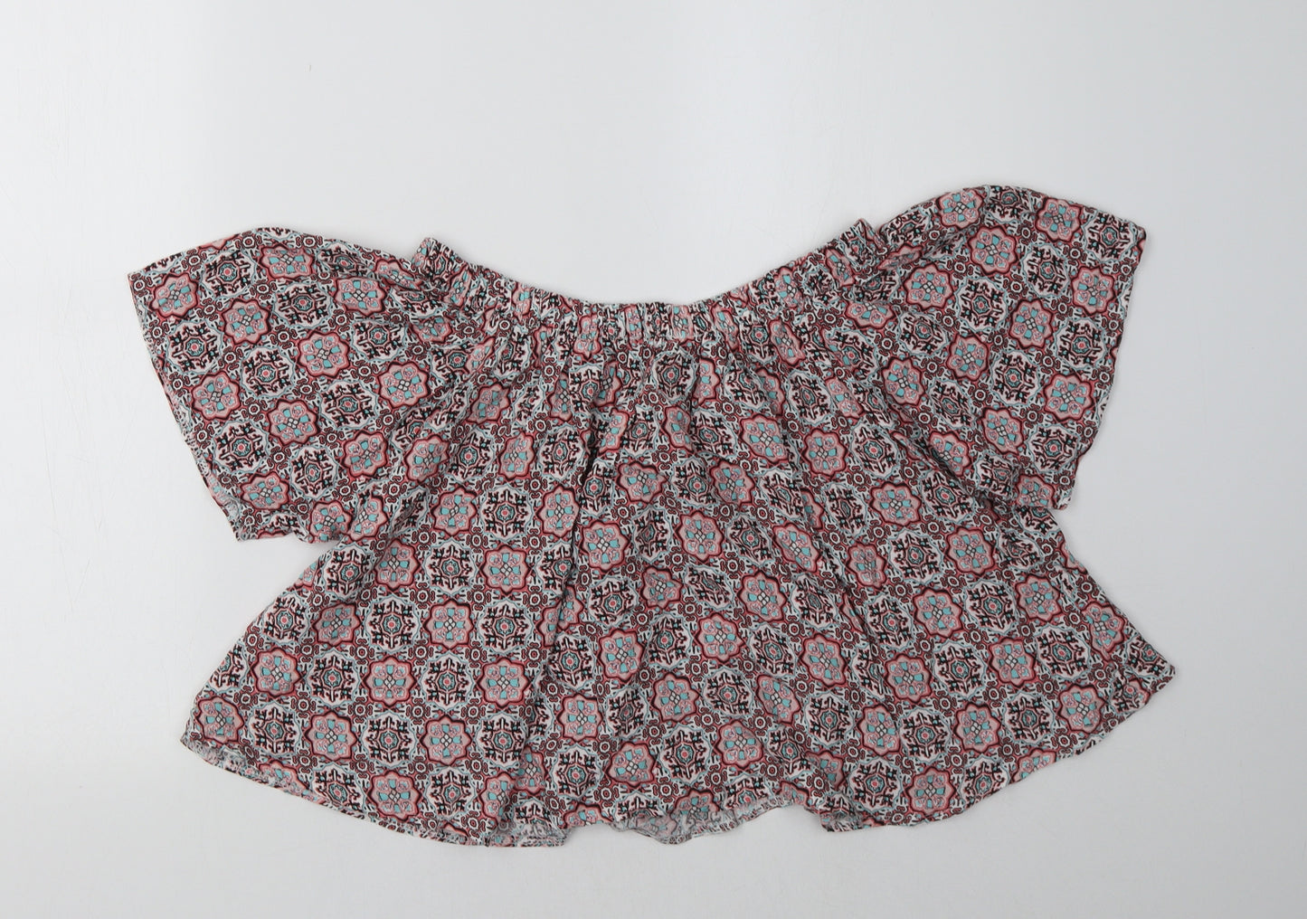 Select Womens Pink Geometric  Basic Blouse Size 6