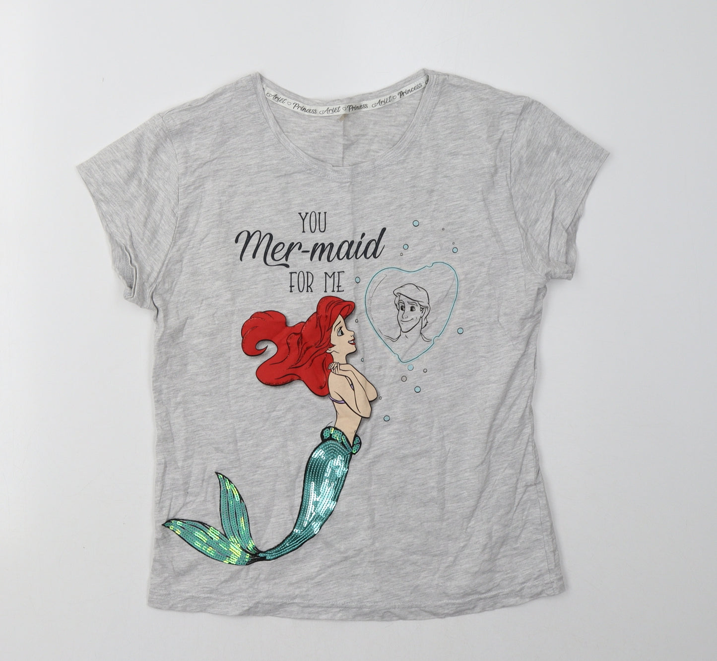 George Womens Grey    Pyjama Top Size 10  - Little Mermaid