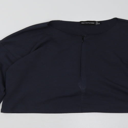 PRETTYLITTLETHING Womens Blue   Pullover Sweatshirt Size 8