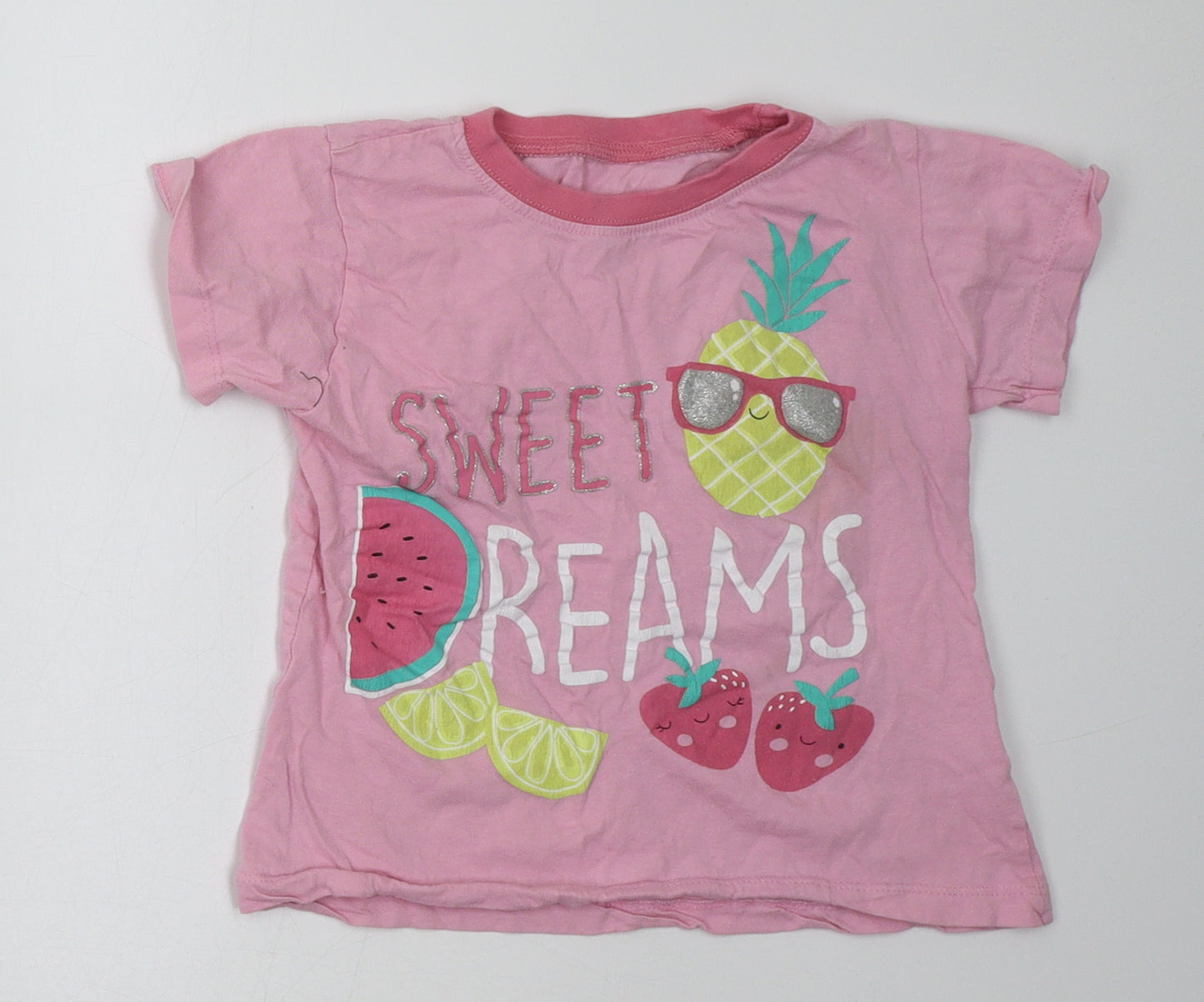 b&m Girls Pink   Basic T-Shirt Size 8-9 Years