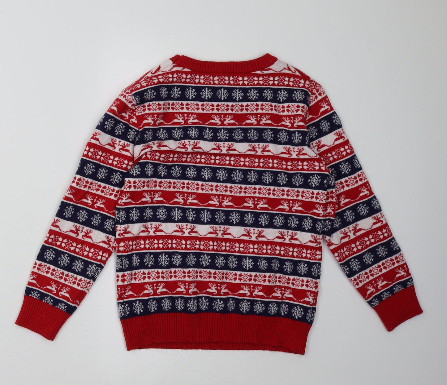 Jeff & Co Boys Red Geometric  Pullover Sweatshirt Size 8-9 Years  - Christmas