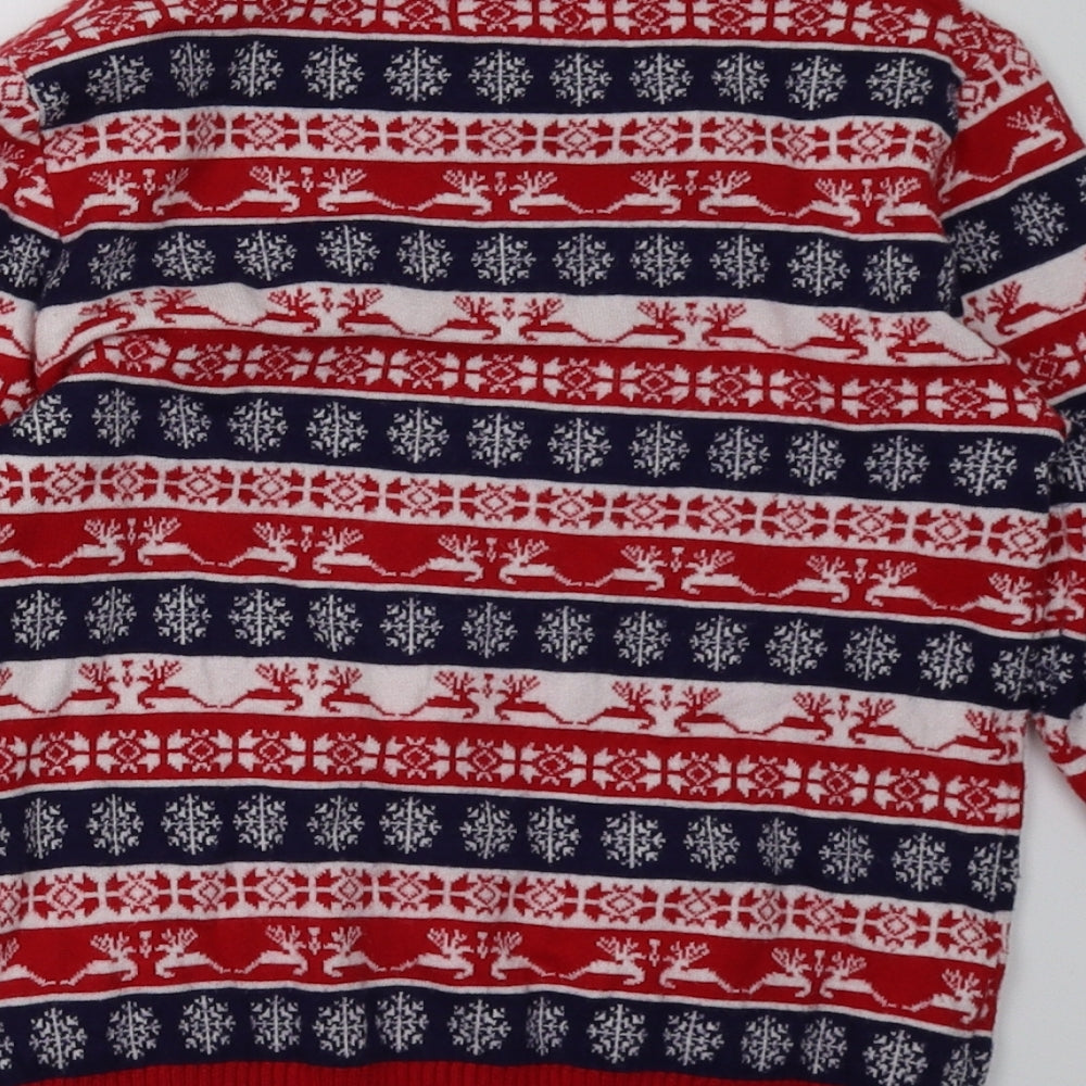 Jeff & Co Boys Red Geometric  Pullover Sweatshirt Size 8-9 Years  - Christmas