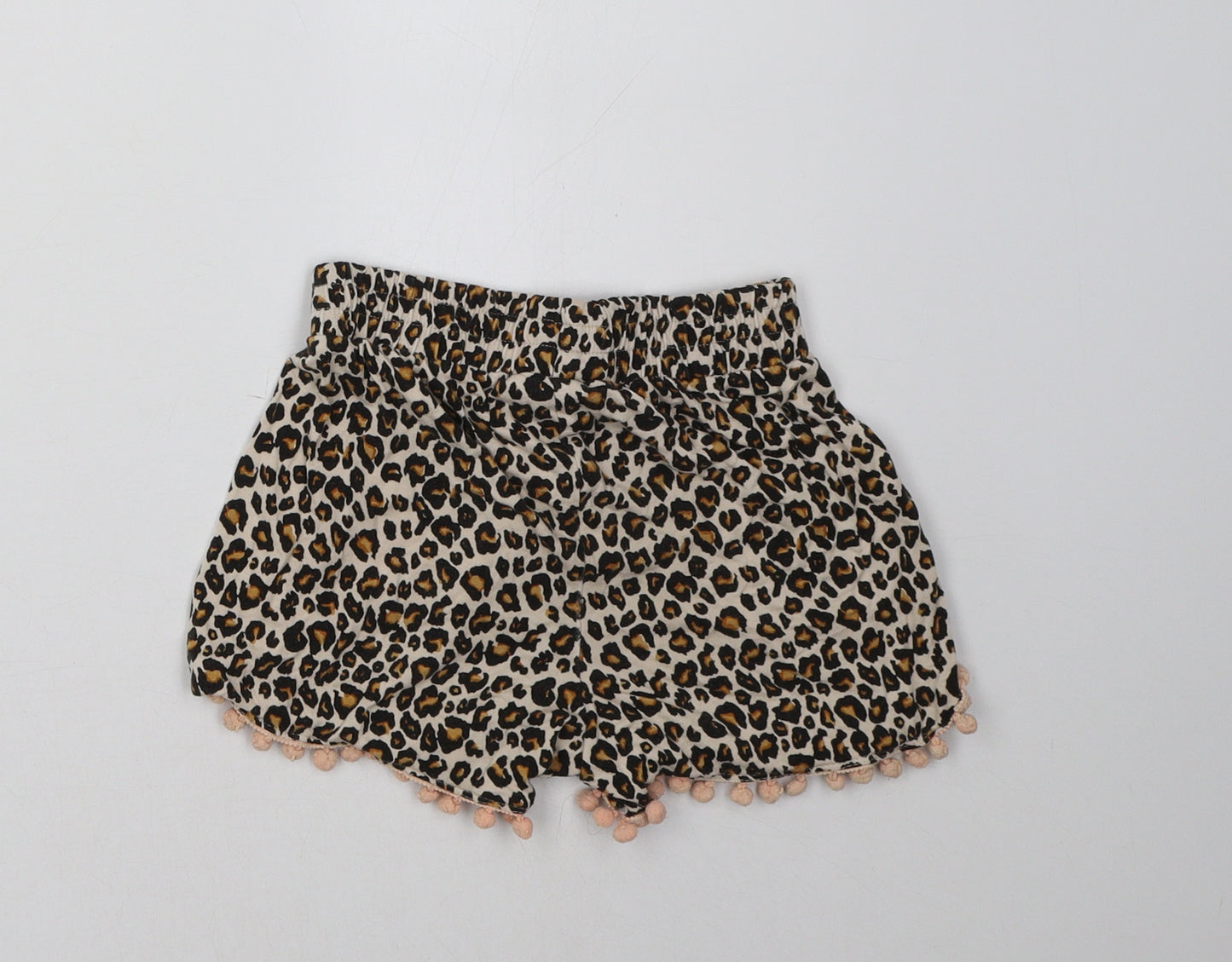 Matalan Girls Brown Animal Print  Sweat Shorts Size 8 Years