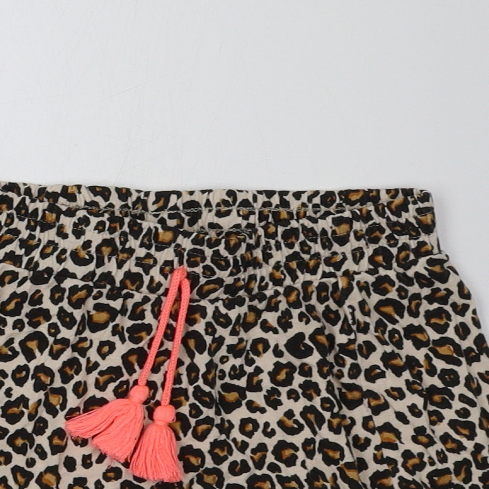 Matalan Girls Brown Animal Print  Sweat Shorts Size 8 Years