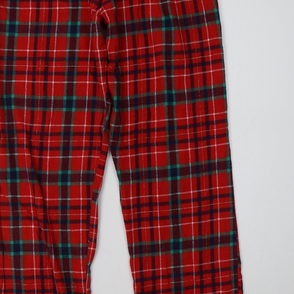 F&F Womens Red Check   Pyjama Pants Size 10
