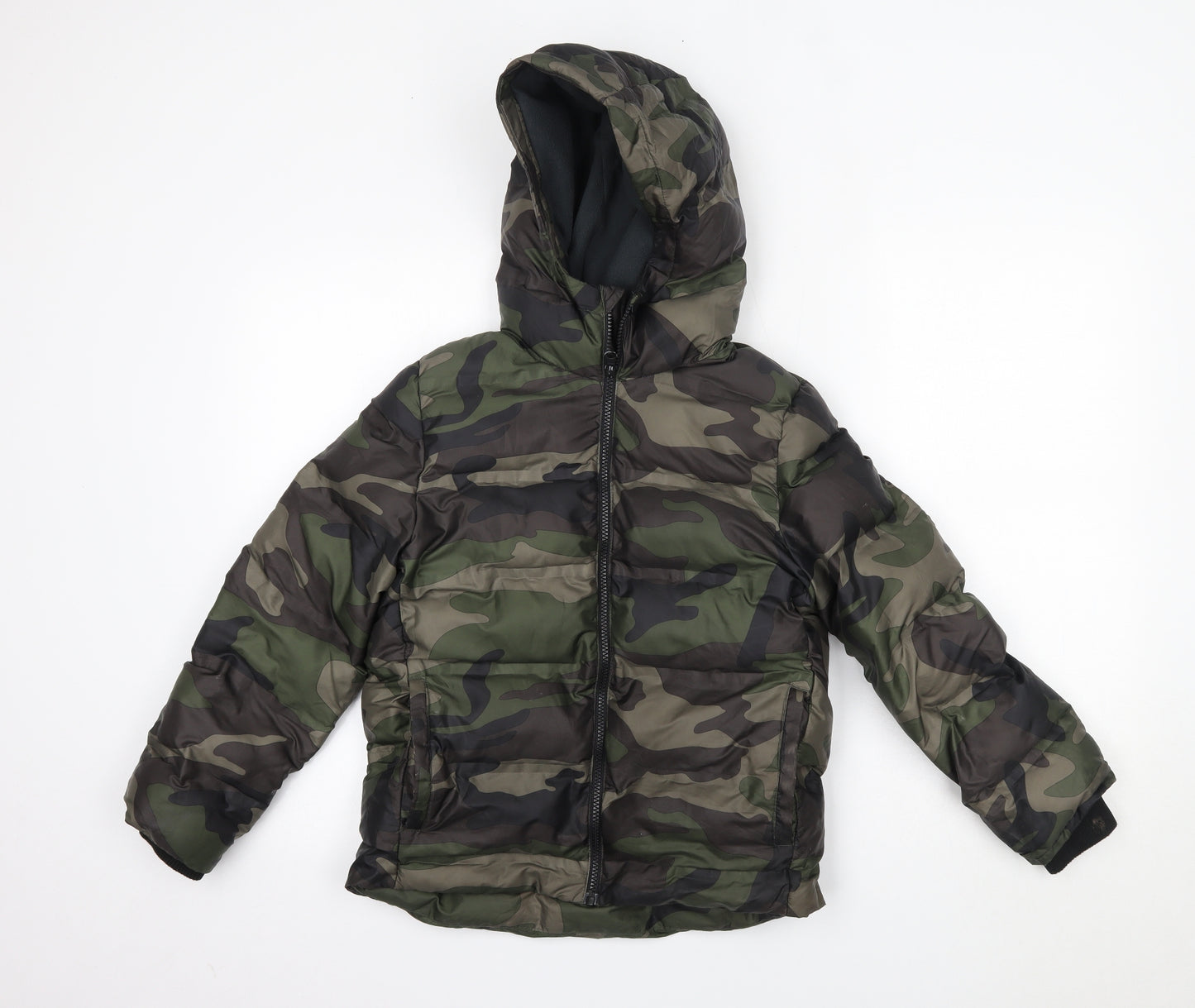 nexy Boys Green Camouflage  Overcoat Coat Size 9 Years