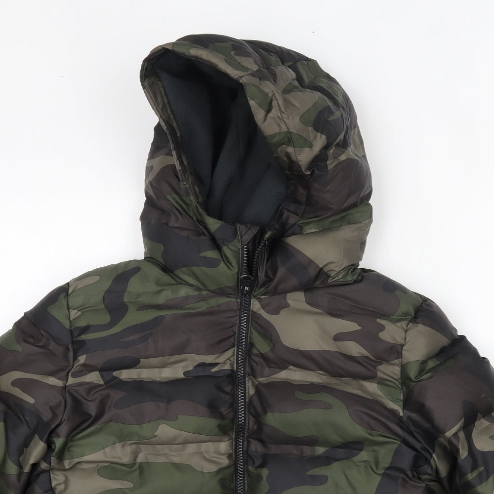 nexy Boys Green Camouflage  Overcoat Coat Size 9 Years