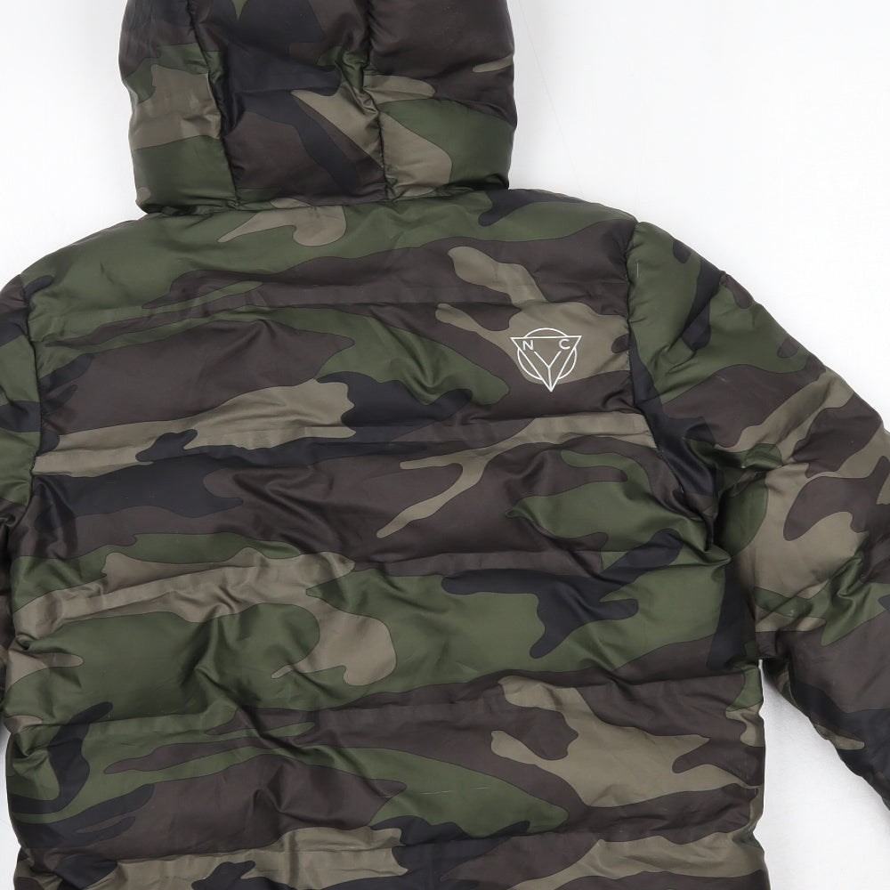 nexy Boys Green Camouflage  Overcoat Coat Size 9 Years