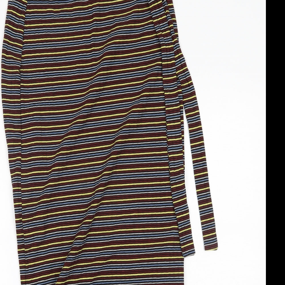 Papaya Womens Multicoloured Striped  Maxi Skirt Size 12