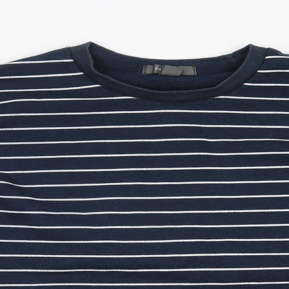 Primark Womens Blue Striped  Pullover Sweatshirt Size S