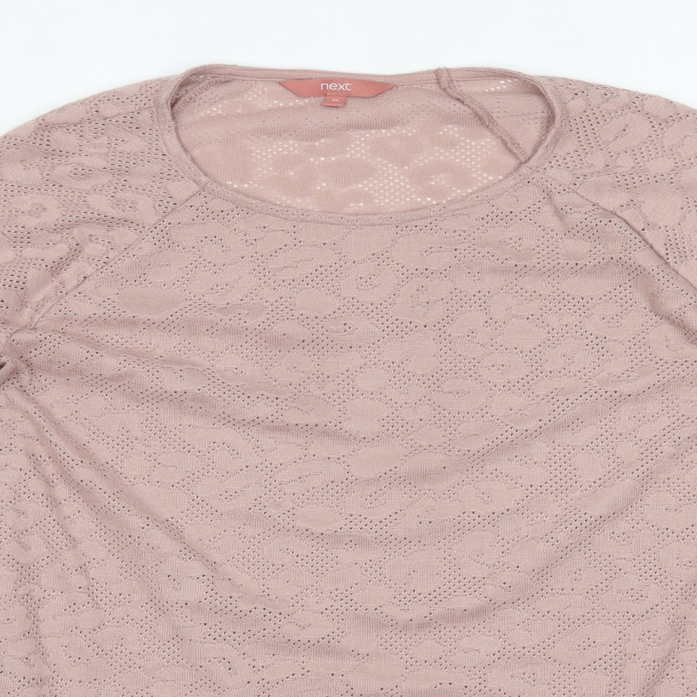 NEXT Womens Pink Animal Print  Basic Blouse Size 10