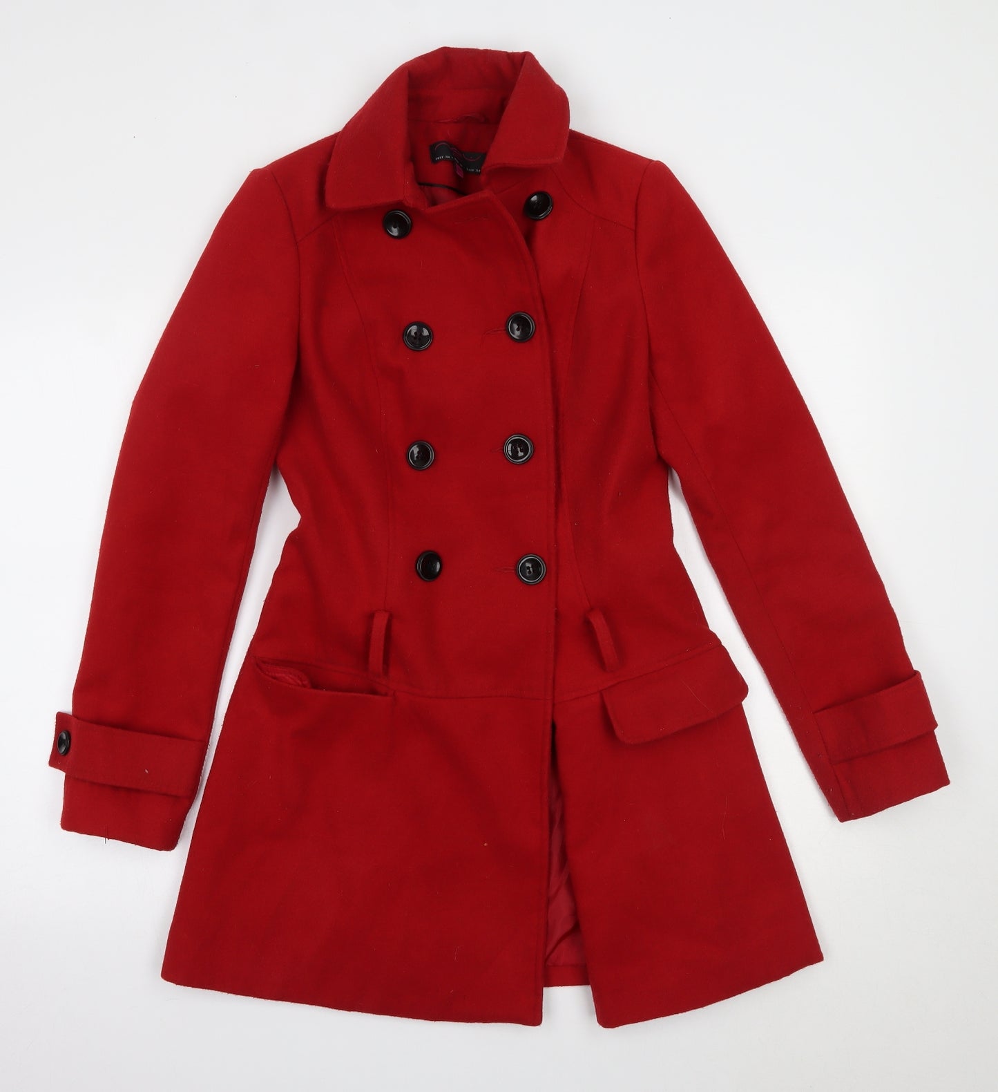 New Look Womens Red   Overcoat Coat Size 8