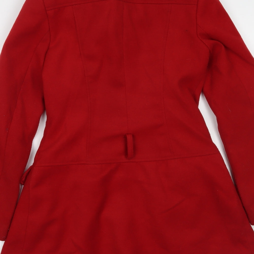 New Look Womens Red   Overcoat Coat Size 8