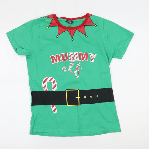 Avenue Womens Green   Basic T-Shirt Size 10  - christmas