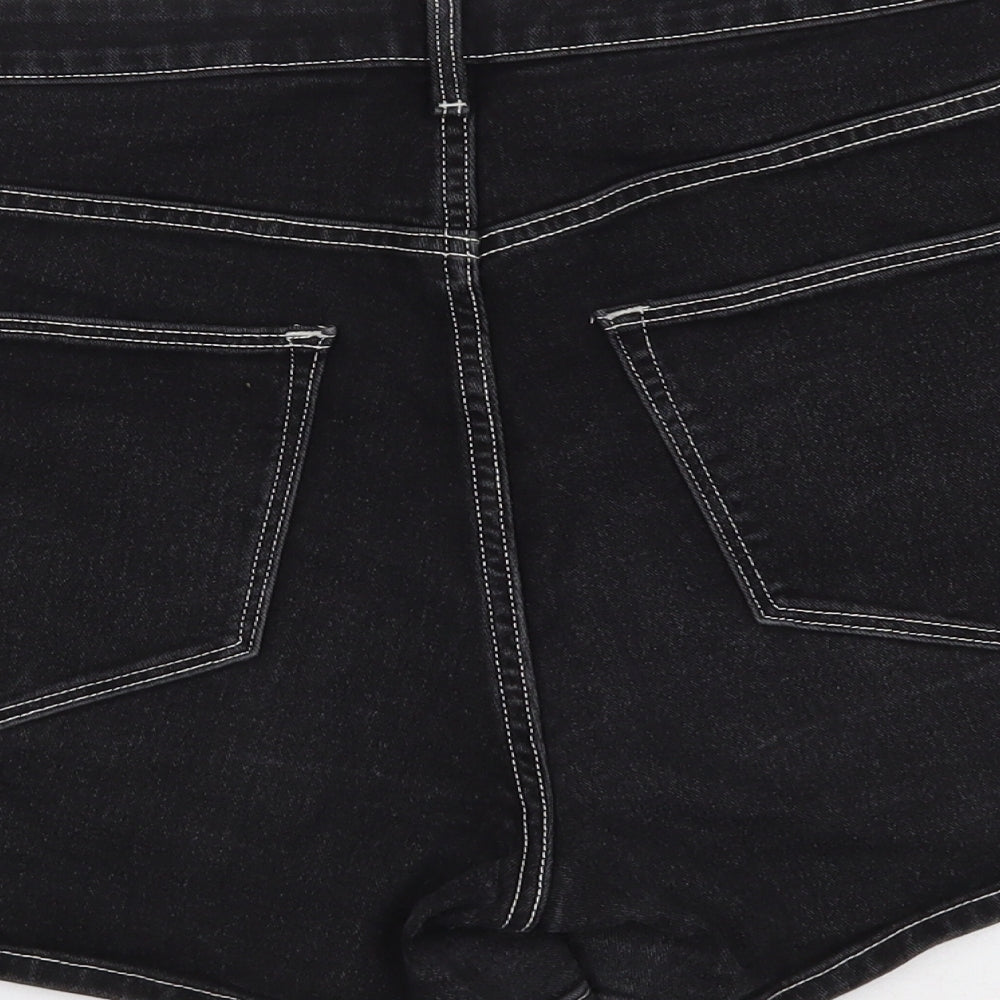 H&M Womens Black  Denim Mom Shorts Size 16