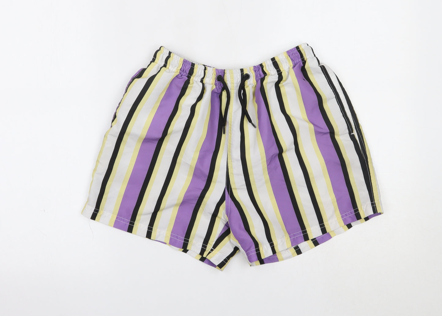 Primark Mens Multicoloured Striped  Sweat Shorts Size S