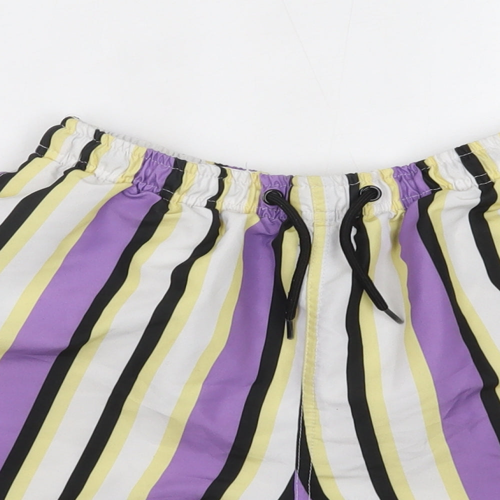 Primark Mens Multicoloured Striped  Sweat Shorts Size S
