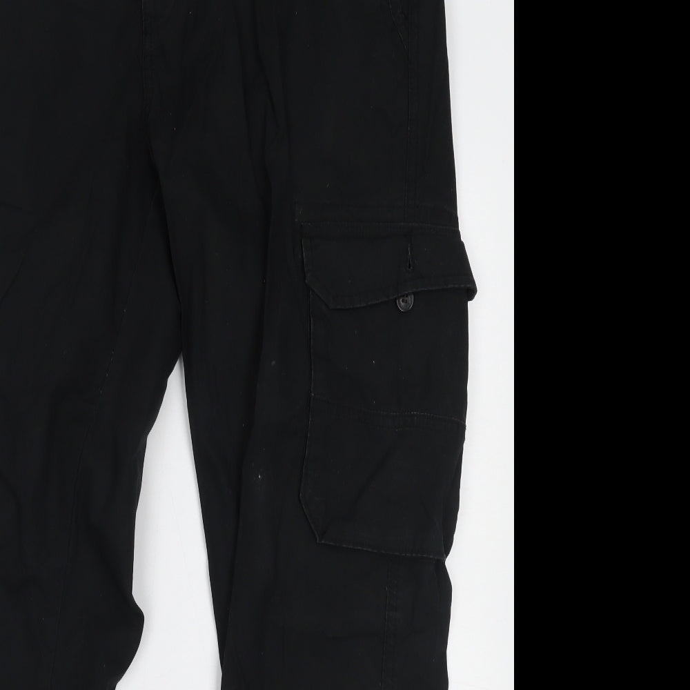 Matalan Mens Black   Cargo Trousers Size 38 L31 in