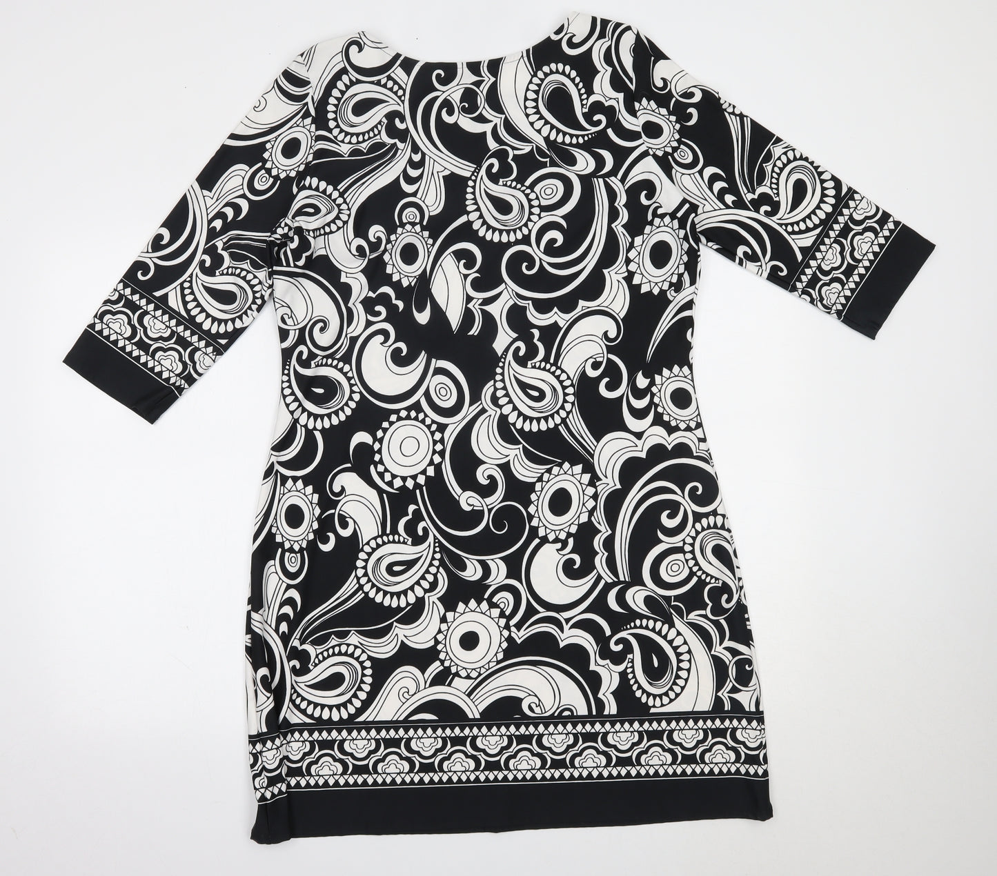 Debenhams Womens Black Paisley  A-Line  Size 14