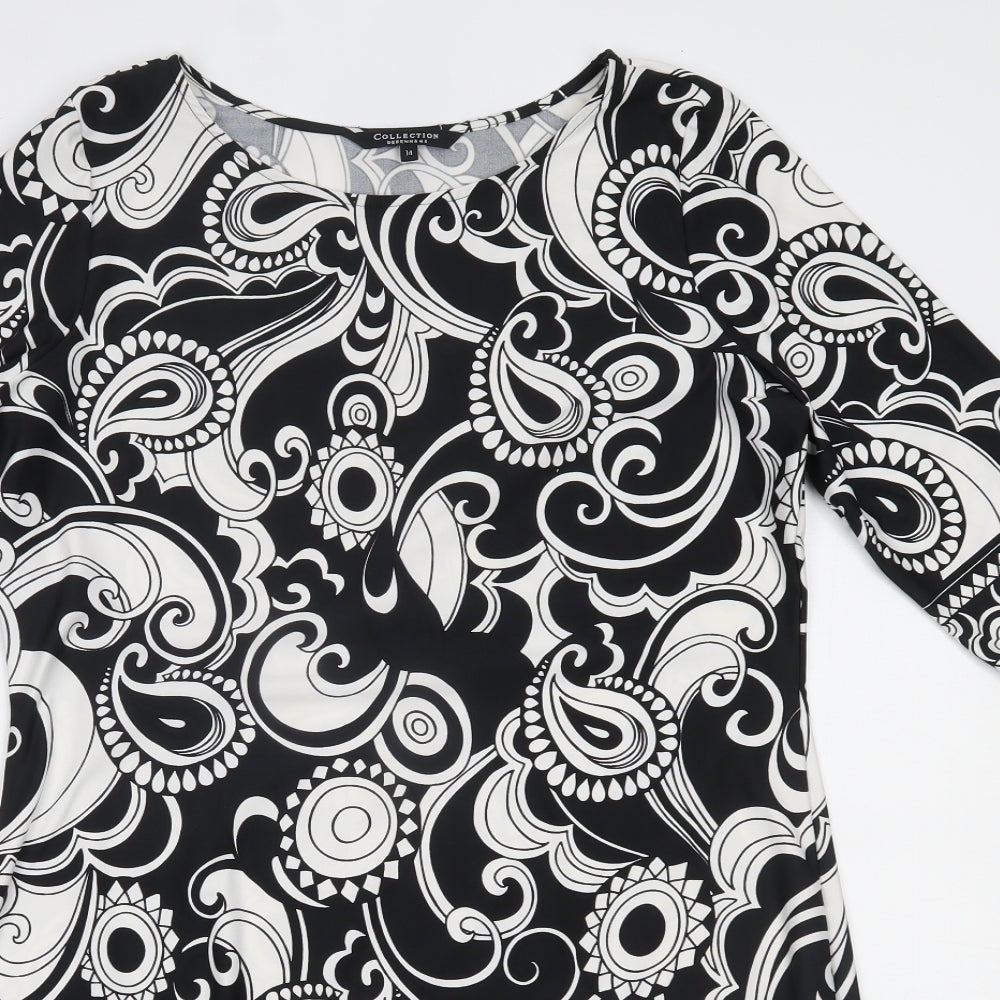 Debenhams Womens Black Paisley  A-Line  Size 14