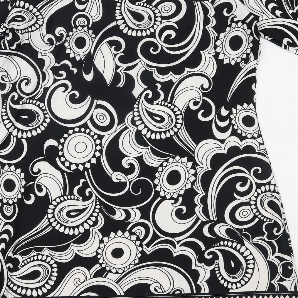 Debenhams Womens Black Paisley  A-Line  Size 14