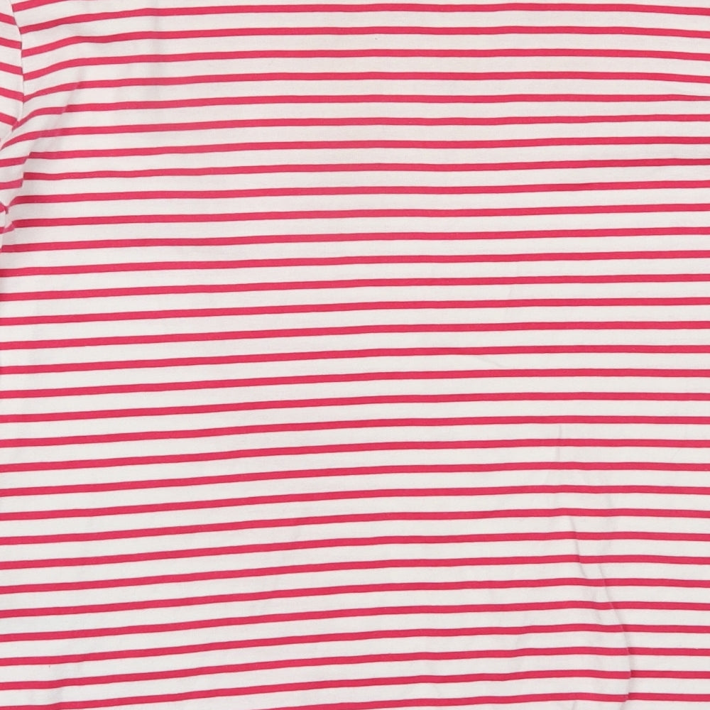 Papaya Womens Pink Striped  Basic T-Shirt Size 14