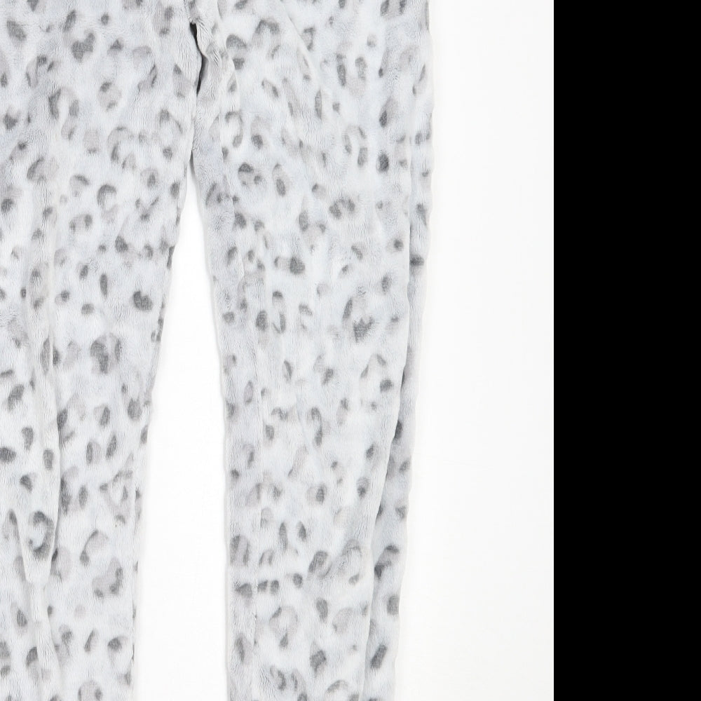 Nutmeg Womens Grey Animal Print   Pyjama Set Size 10