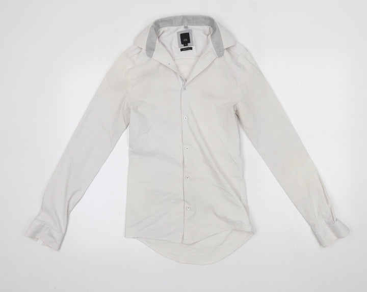 River Island Mens White Button-Up Size S