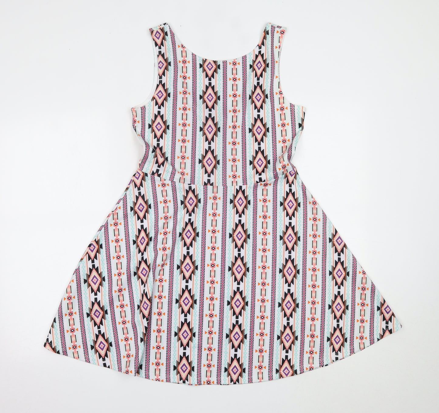 H&M Womens Multicoloured Geometric  Fit & Flare  Size 16