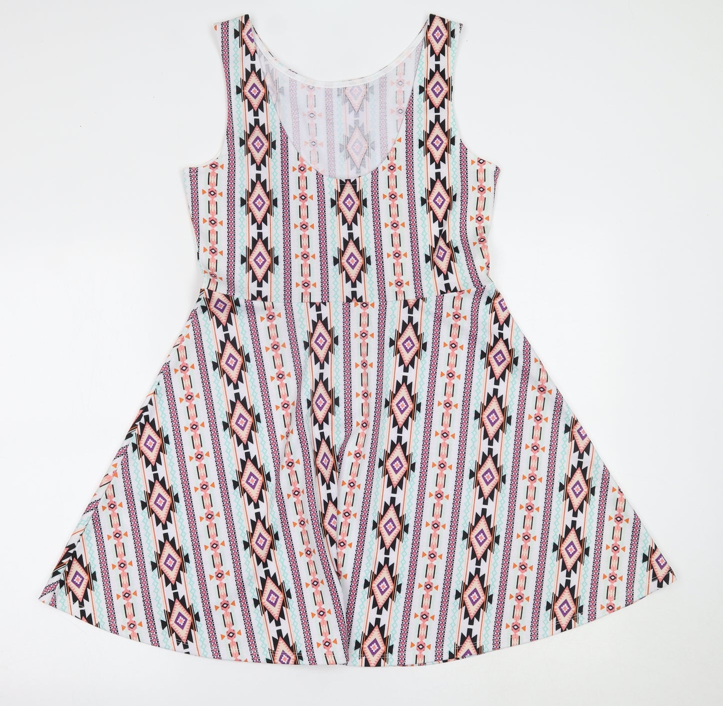 H&M Womens Multicoloured Geometric  Fit & Flare  Size 16