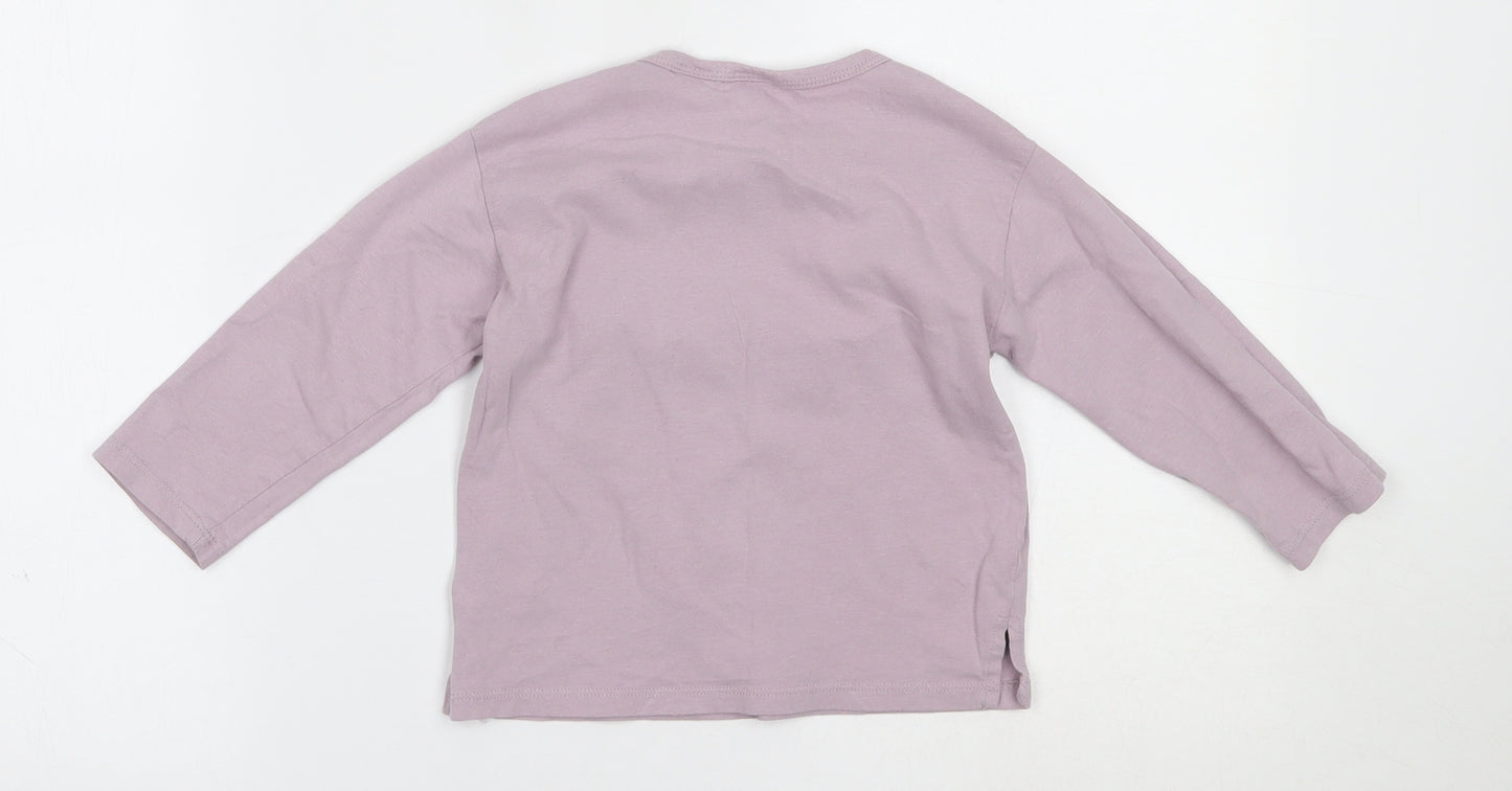Zara Girls Purple   Basic T-Shirt Size 2-3 Years