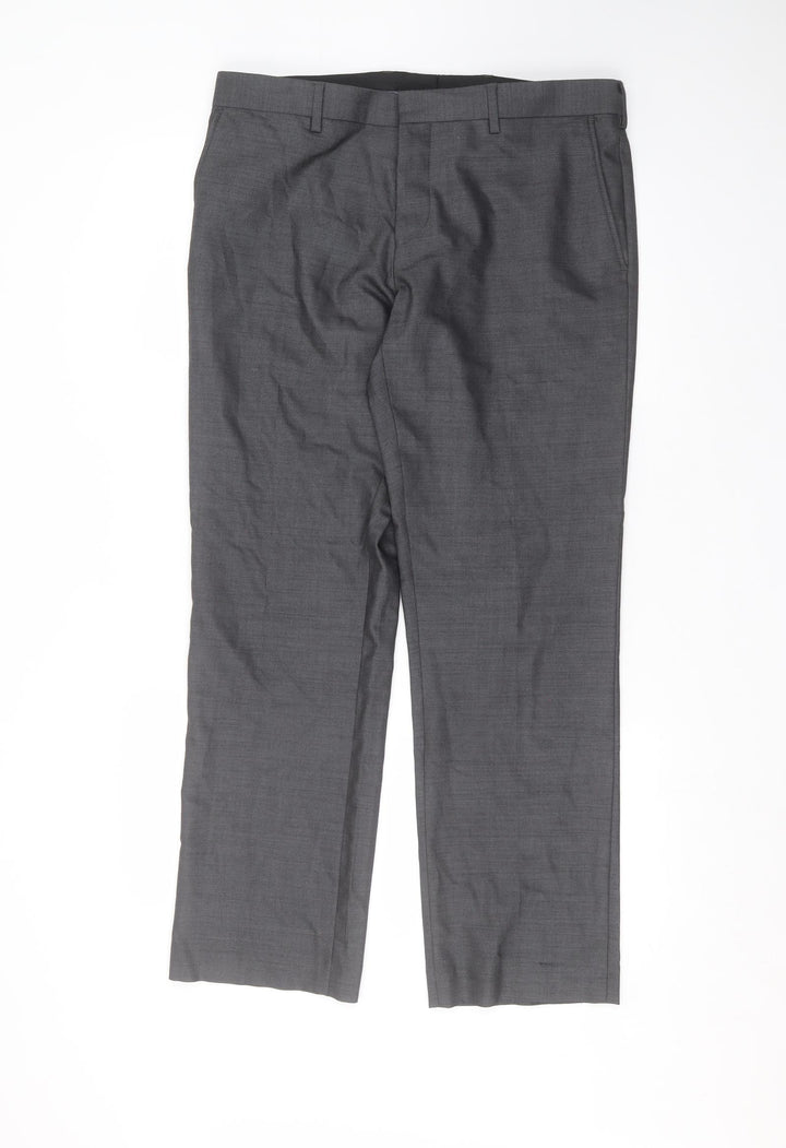 River Island Mens Grey Dress Pants Trousers Size 34 in L30 in