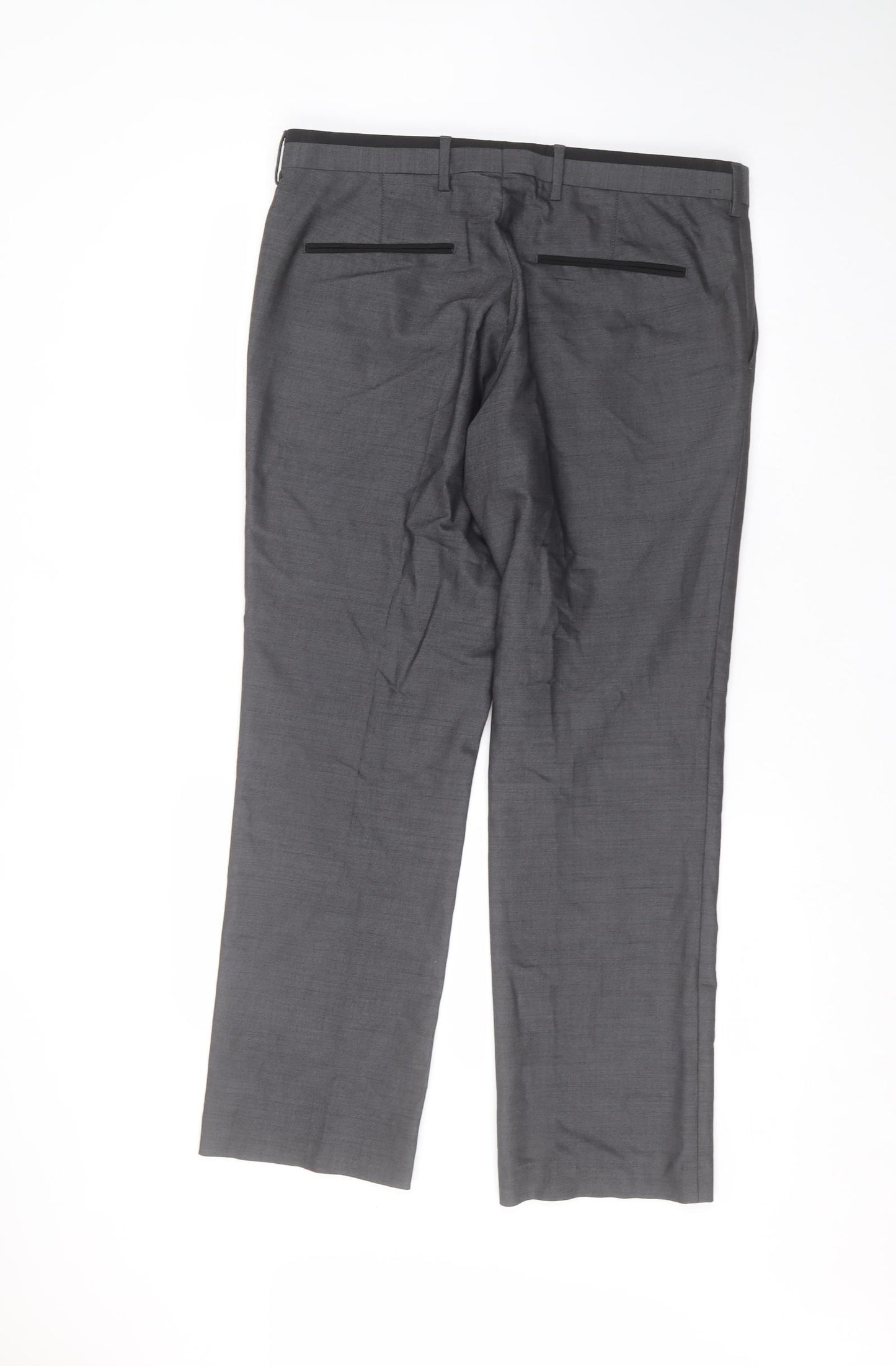 River Island Mens Grey   Dress Pants Trousers Size 34 in L30 in