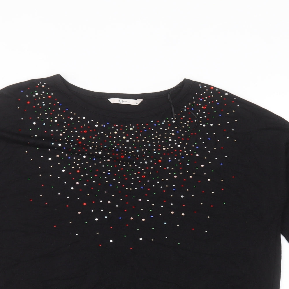 TU Womens Black   Basic T-Shirt Size 10