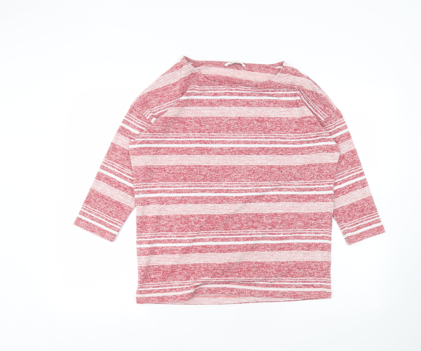 TU Womens Red Striped  Basic T-Shirt Size 12