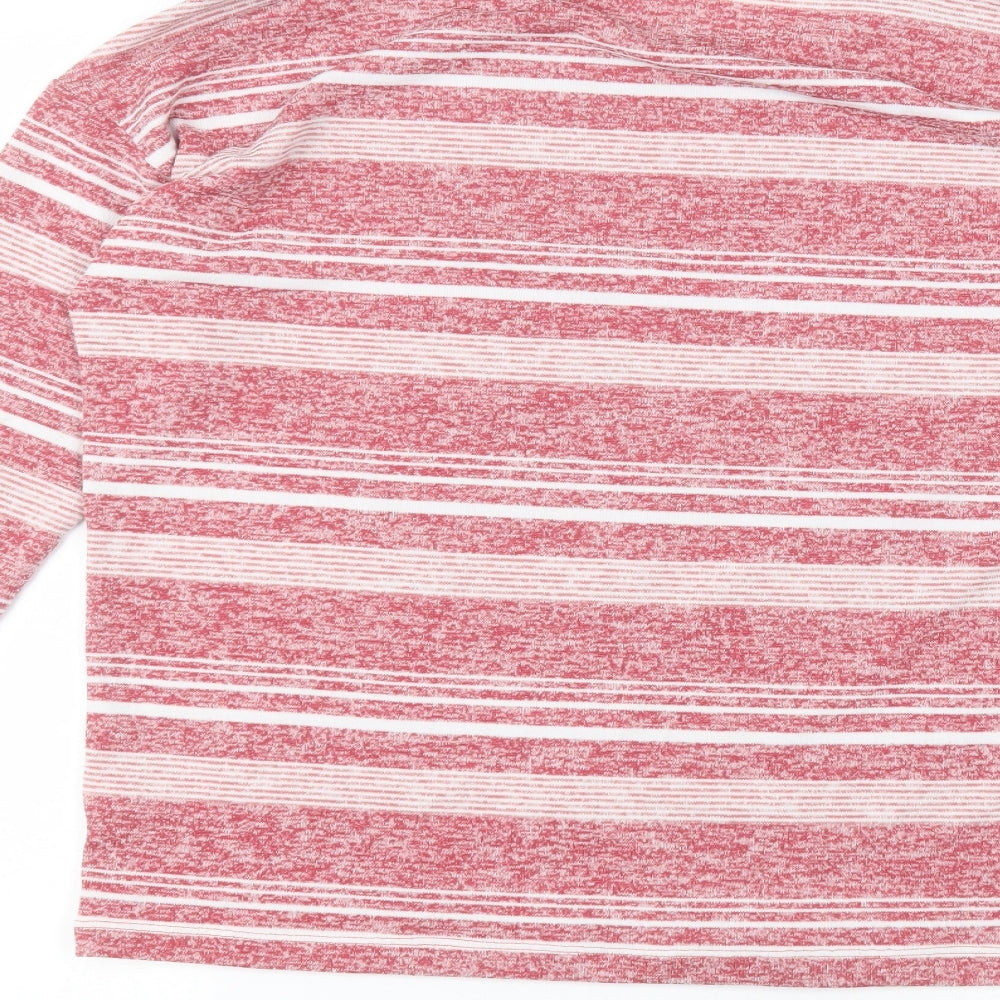 TU Womens Red Striped  Basic T-Shirt Size 12