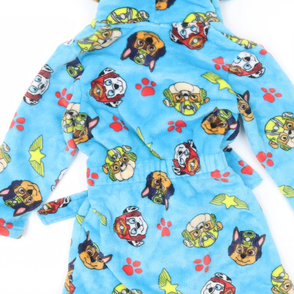 George Boys Blue Solid   Robe Size 4-5 Years  - paw patrol
