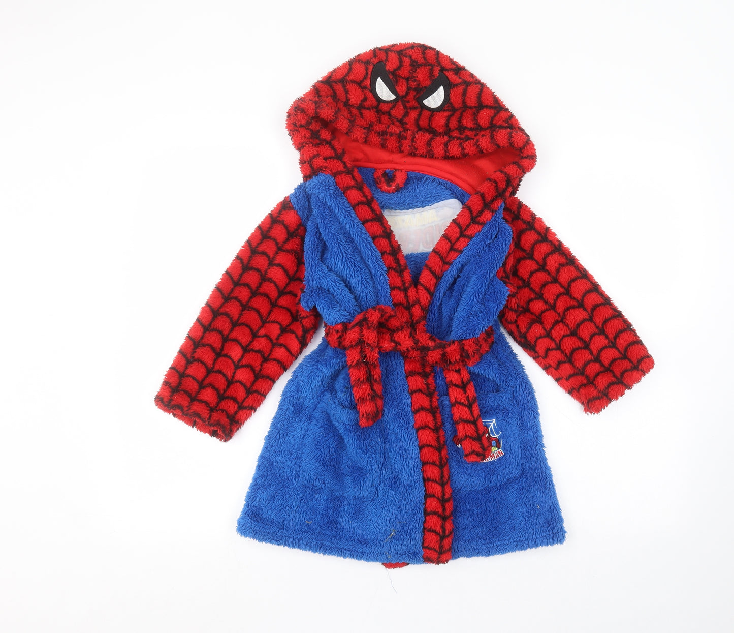 George Boys Blue Solid   Robe Size 4-5 Years  - Spider man