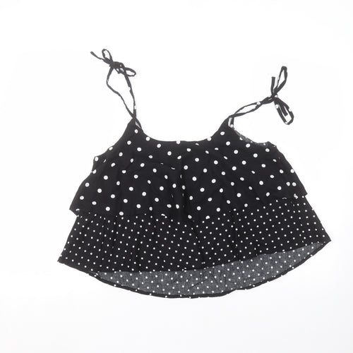 Pimkie Womens Black Polka Dot  Basic Blouse Size 10