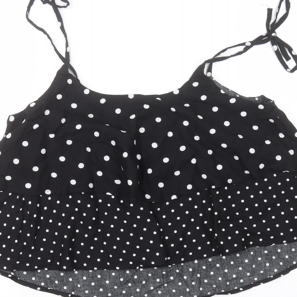 Pimkie Womens Black Polka Dot  Basic Blouse Size 10