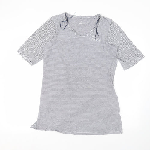 Matalan Womens White Striped  Basic T-Shirt Size M