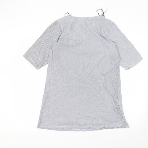 Matalan Womens White Striped  Basic T-Shirt Size M