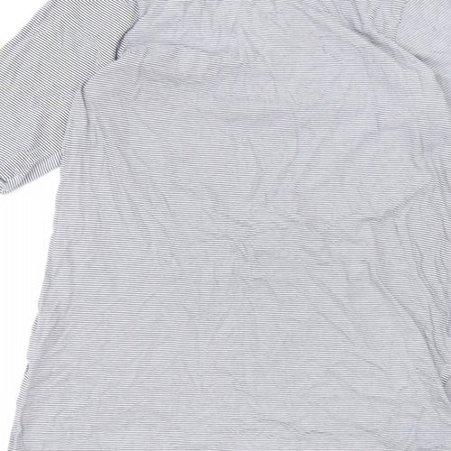 Matalan Womens White Striped  Basic T-Shirt Size M