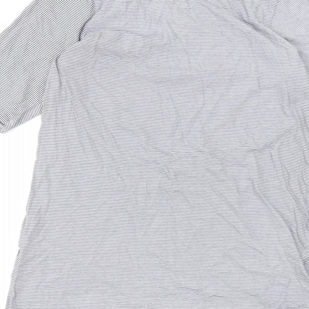 Matalan Womens White Striped  Basic T-Shirt Size M