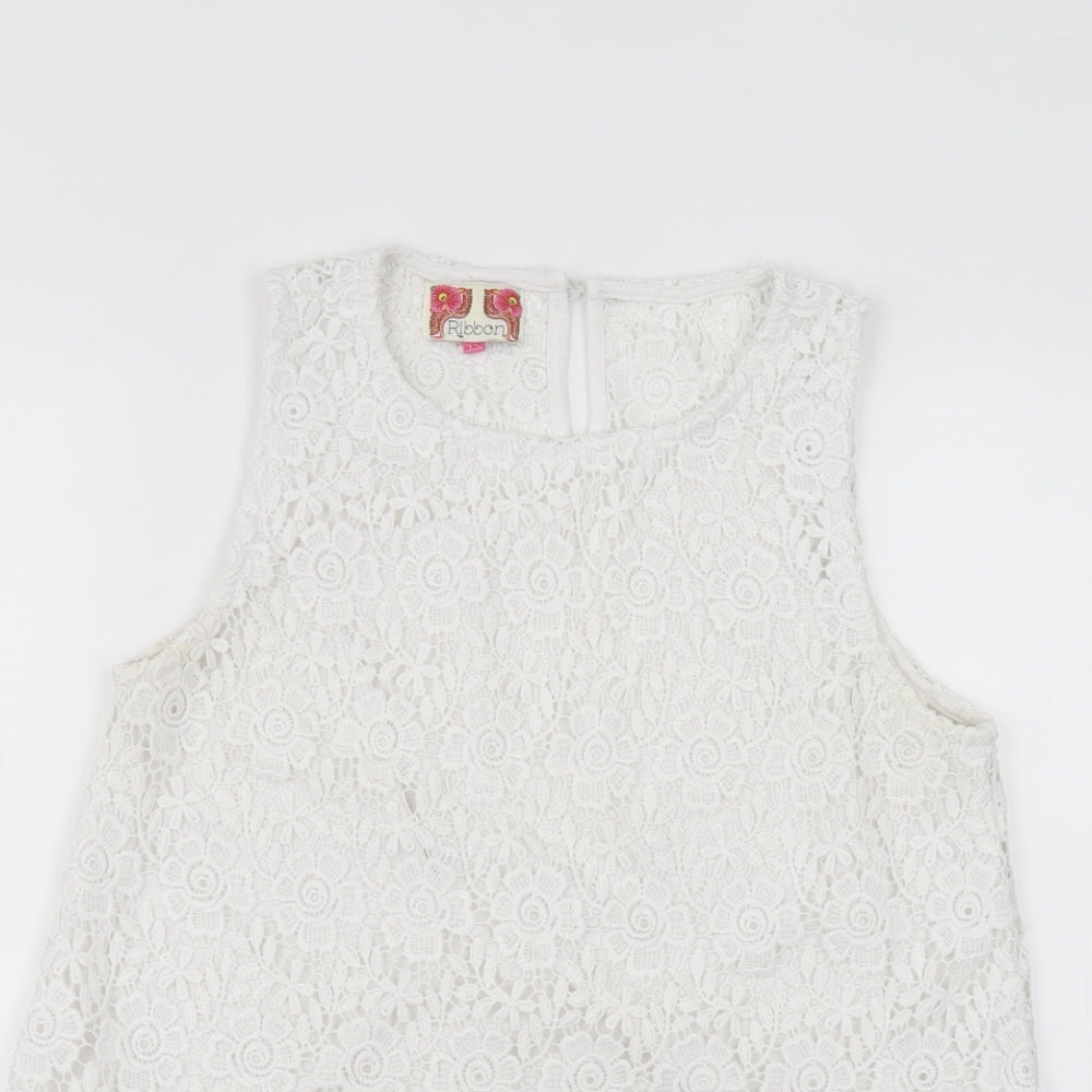 ribon Womens White   Basic T-Shirt Size 12