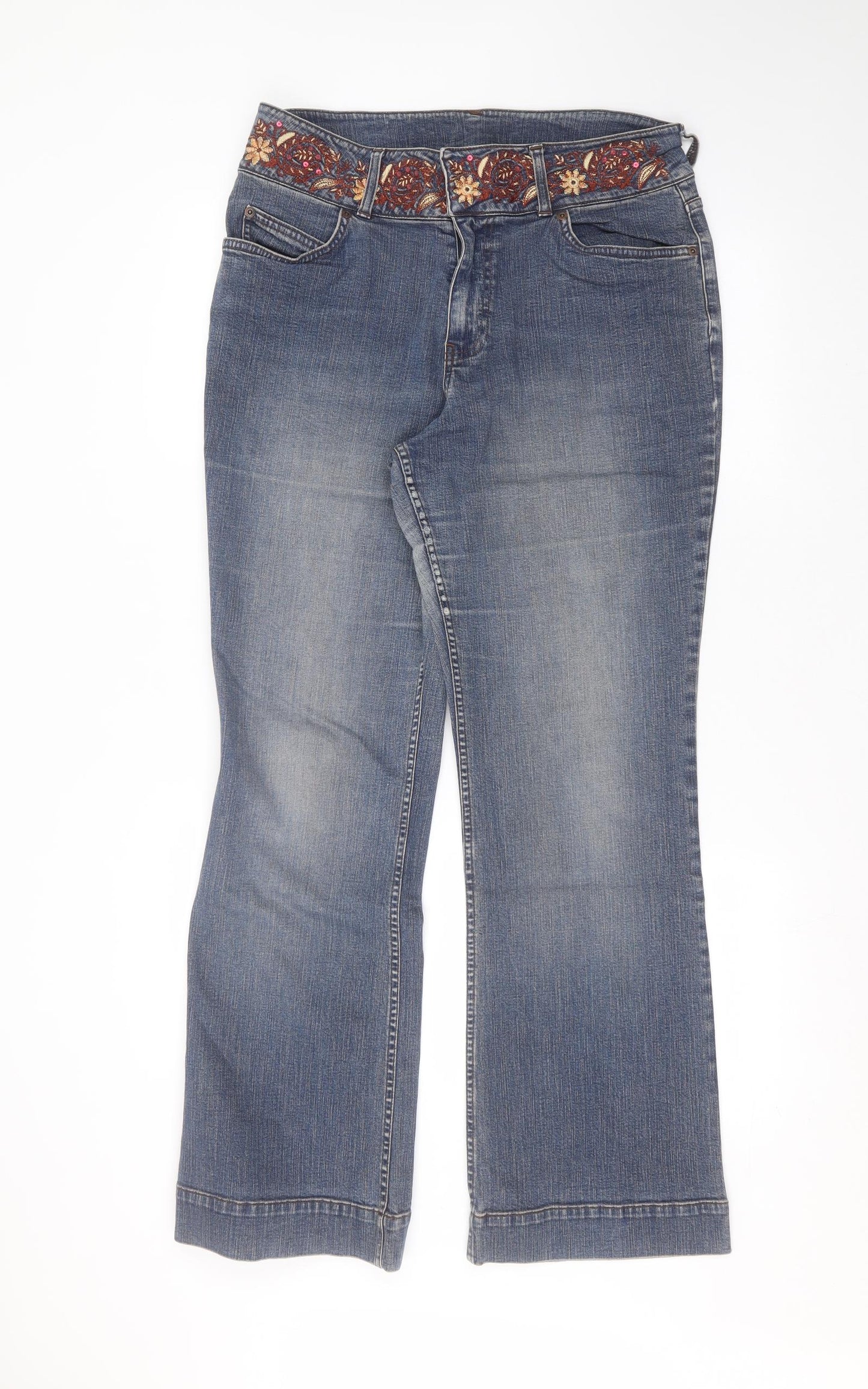 Marks and Spencer Womens Blue   Bootcut Jeans Size 16 L30 in