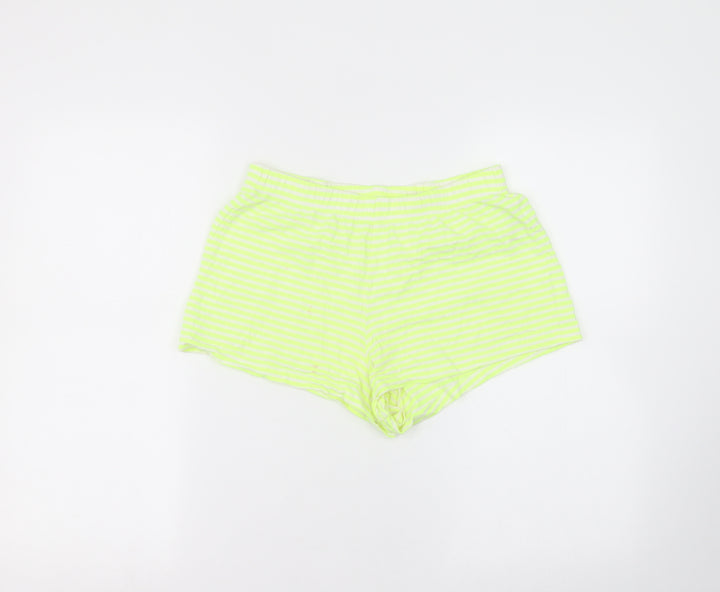 F&F Womens Yellow Striped  Hot Pants Shorts Size 8