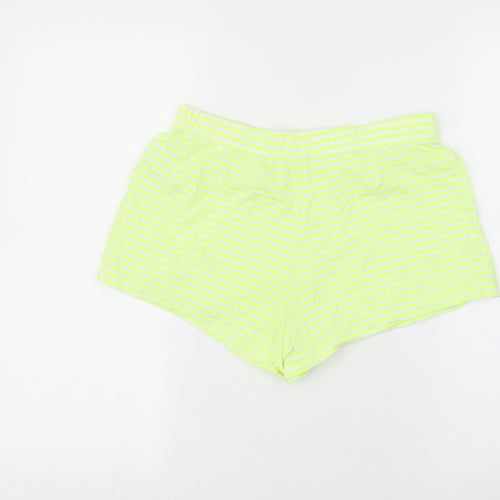 F&F Womens Yellow Striped  Hot Pants Shorts Size 8